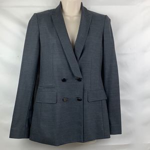 Elie Tahari slate gray wool blend double breasted blazer
